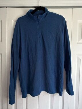 Izod Men's Textured Royal Blue Quarter-Zip Pullover